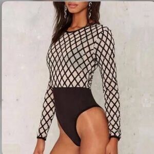 Rare London Limited Edition Sequin Mesh Bodysuit